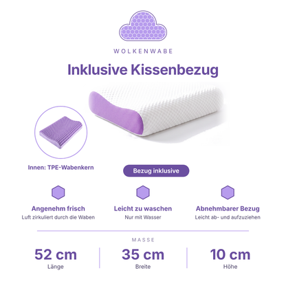 Wolkenwabe Kissen inklusive Bezug, Maße 52 x 35 x 10 cm